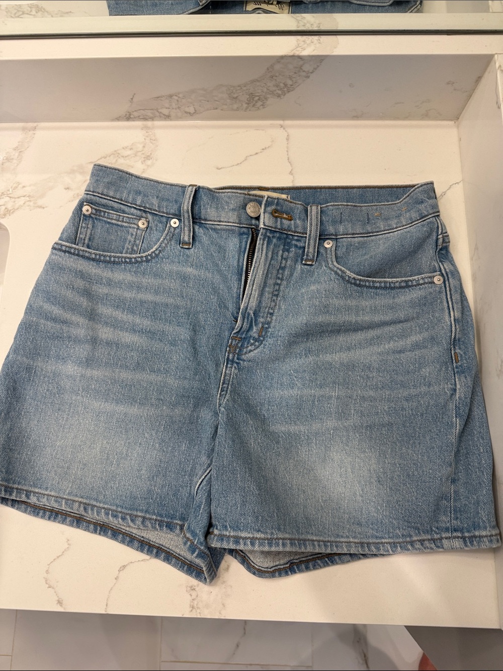 Madewell Light Blue Denim Blue High-Rise Shorts